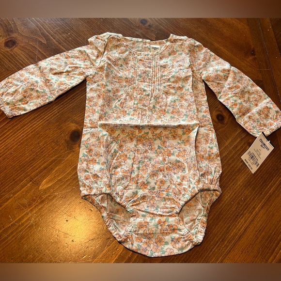 New! OshKosh B’Gosh Long Sleeve Floral One Piece Romper Size 18 Months NWT! - Picture 7 of 14